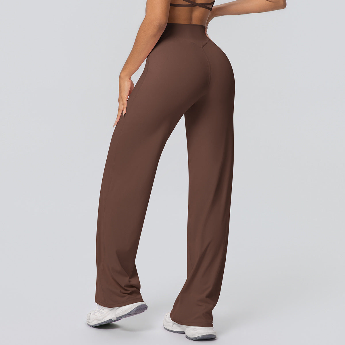 Yoga pants, thin and skin-friendly high-waisted straight-leg pants, loose and slimming yoga wear, outdoor fitness wear