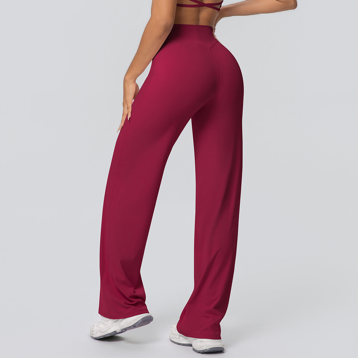 Yoga pants, thin and skin-friendly high-waisted straight-leg pants, loose and slimming yoga wear, outdoor fitness wear