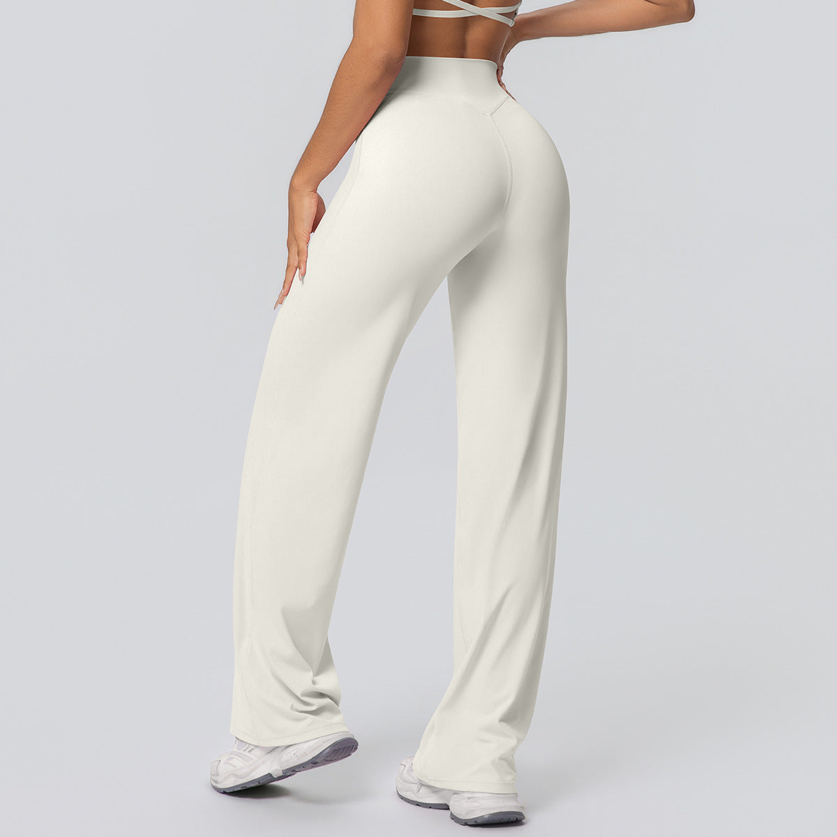 Yoga pants, thin and skin-friendly high-waisted straight-leg pants, loose and slimming yoga wear, outdoor fitness wear