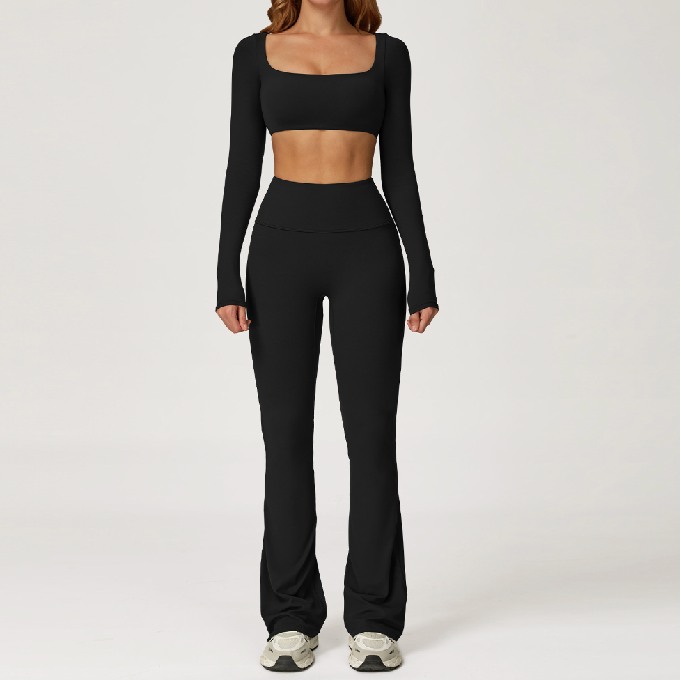 Autumn nude‑feel performance set with a sleek, sculpted silhouette and elevated shock‑support