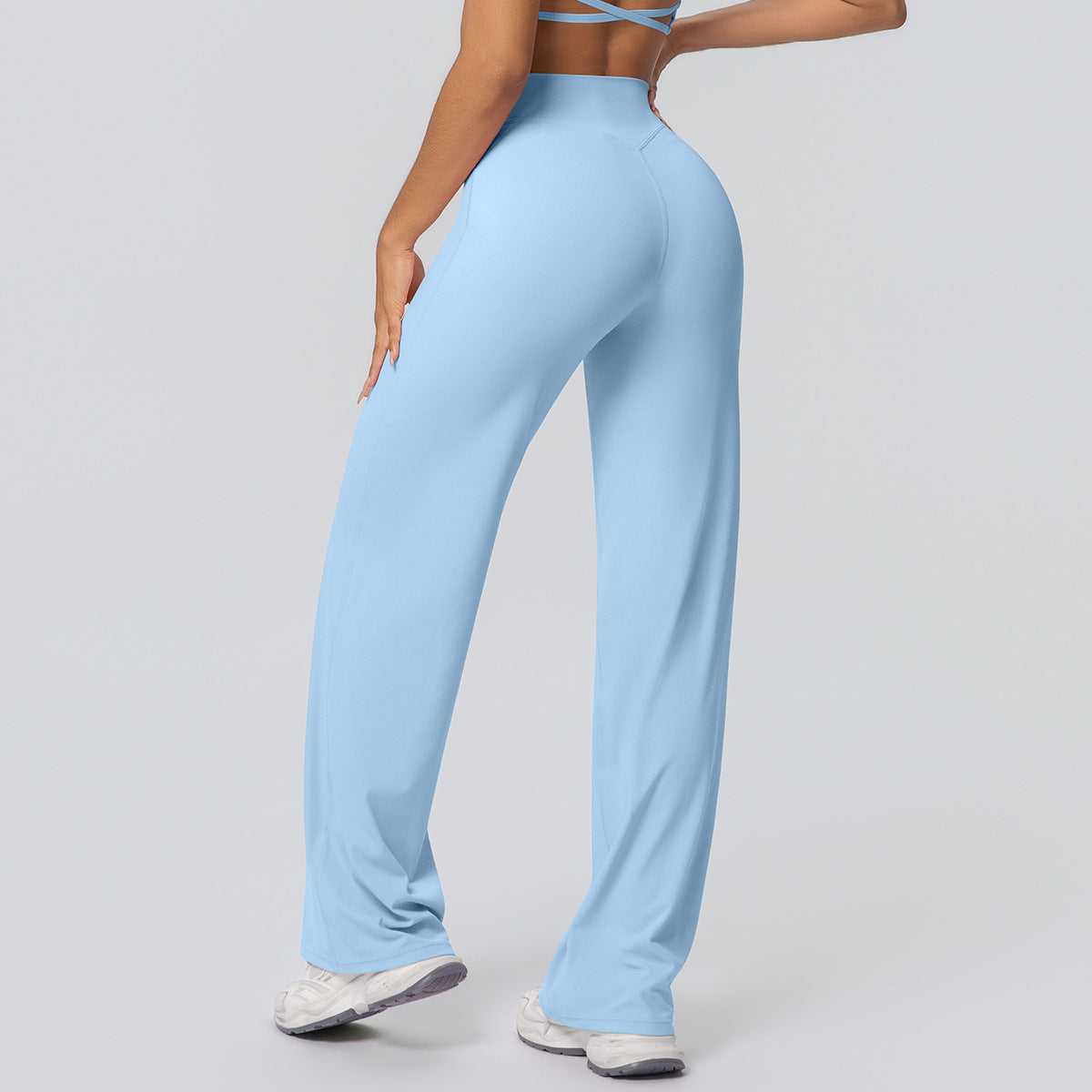 Yoga pants, thin and skin-friendly high-waisted straight-leg pants, loose and slimming yoga wear, outdoor fitness wear