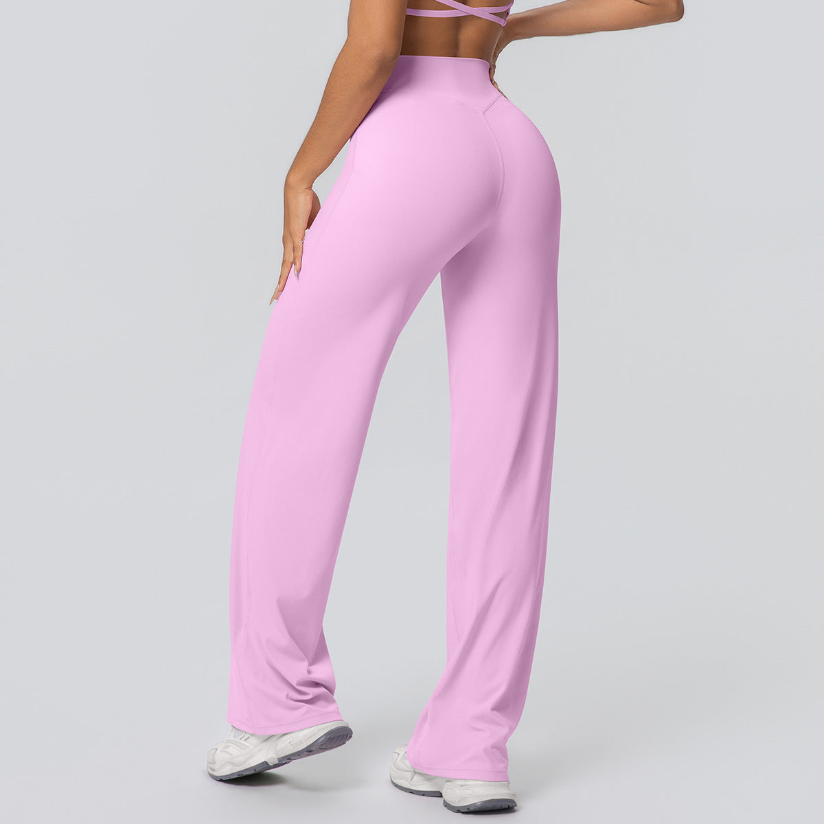 Yoga pants, thin and skin-friendly high-waisted straight-leg pants, loose and slimming yoga wear, outdoor fitness wear