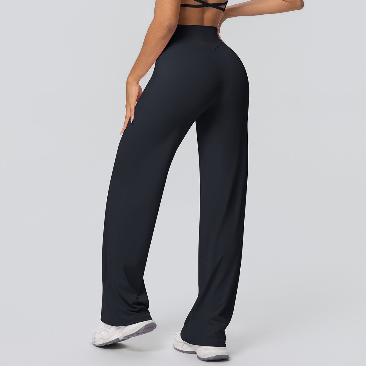 Yoga pants, thin and skin-friendly high-waisted straight-leg pants, loose and slimming yoga wear, outdoor fitness wear