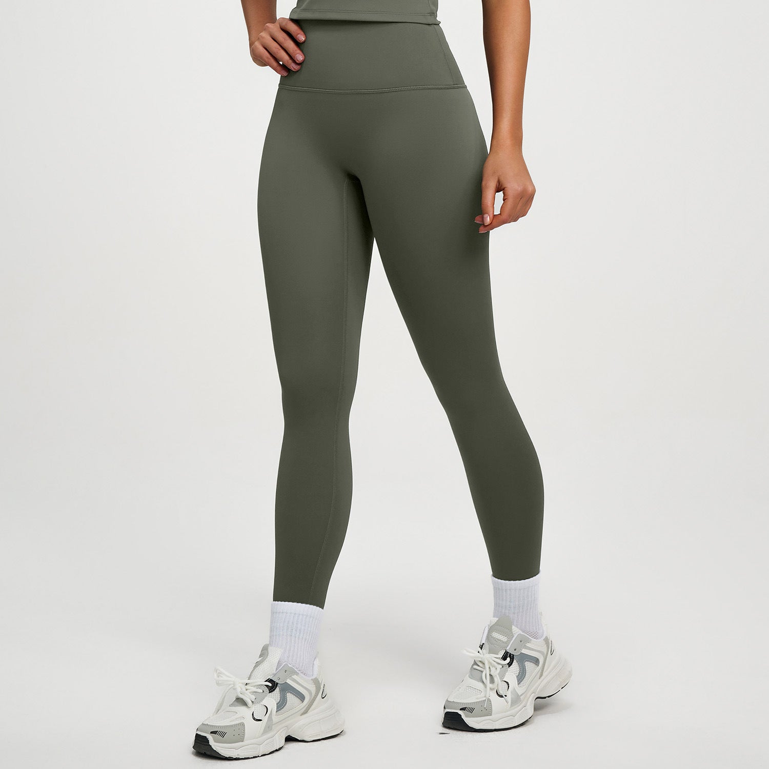 High‑waisted, no‑T‑line sculpting leggings with a sleek, elevated peach‑lift silhouette.