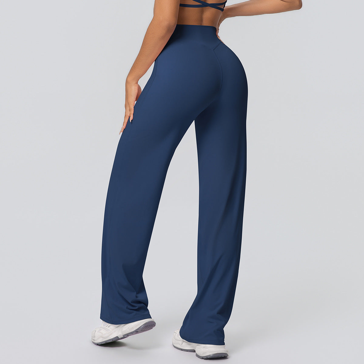 Yoga pants, thin and skin-friendly high-waisted straight-leg pants, loose and slimming yoga wear, outdoor fitness wear